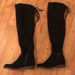 Black Over The Knee OTK Thigh High Suede Boots